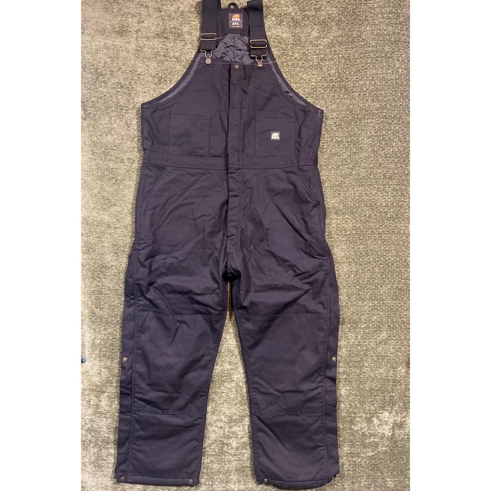Berne Bib Overalls Mens 2XL Black Quilt Lined Cotton Duck Workwear B415BK